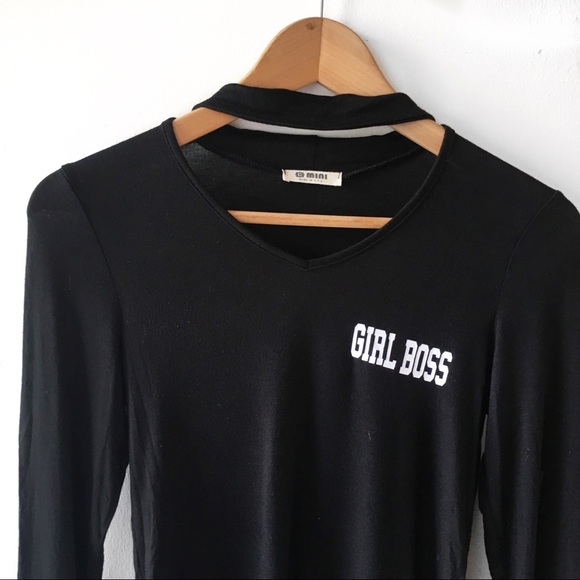 G Mini Mock Neck “Girl Boss” Tee - Picture 3 of 6